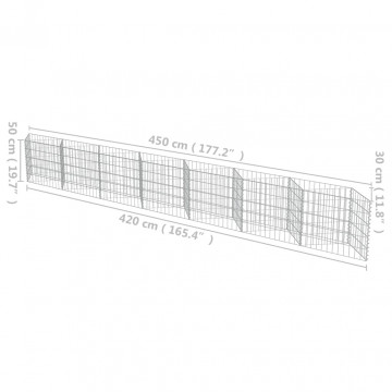 Gabion perete, oțel galvanizat, 450 x 30 x 50 cm - Img 6