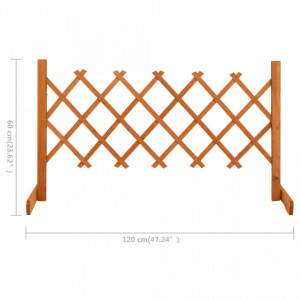 Gard cu zăbrele de grădină, portocaliu, 120x60 cm, lemn de brad - Img 6