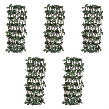 Gard cu zăbrele, frunze artificiale, 5 buc.,180 x 90 cm, salcie - Img 5