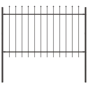 Gard de grădină Set de 2 Gri Oțel vopsit electrostatic Durabil - Img 4