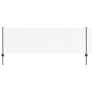 Gard din fibră sudată cu 11 stâlpi U Verde 0.8x25 m Oțel - Img 2