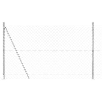 Gard din plasă de lanț cu 7 stâlpi flanșați 1.6x10 m Oțel galvanizat - Img 2