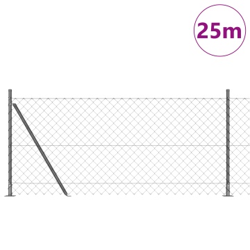 Gard din plasă de sârmă Set de 2 Gri Oțel, PVC 25 x 1 m Durabil - Img 3