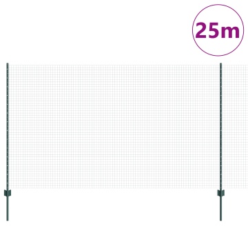 Gard din sârmă sudată cu 11 U Poste Verde 1.4x25 m Oțel - Img 3