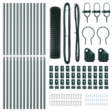 Gard Euro Set de 2 Verde închis Oțel acoperit cu pulbere 25 x 1 m - Img 4