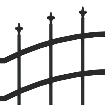Gard grădină cu vârfuri negru 140 cm oțel vopsit electrostatic - Img 4
