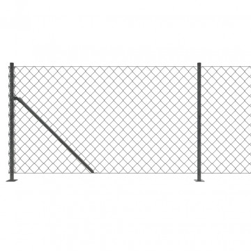 Gard plasă de sârmă cu bordură, antracit, 0,8x25 m - Img 4