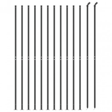 Gard plasă de sârmă cu bordură, antracit, 1,4x25 m - Img 3