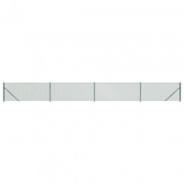 Gard plasă de sârmă cu bordură, verde, 0,8x10 m - Img 2