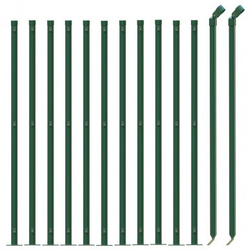 Gard plasă de sârmă cu bordură, verde, 1,1x25 m - Img 3