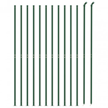Gard plasă de sârmă cu bordură, verde, 1x25 m - Img 3