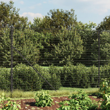 Gard plasă de sârmă cu țăruși de fixare, antracit, 1,6x10 m - Img 1