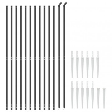 Gard plasă de sârmă cu țăruși de fixare, antracit, 1,6x25 m - Img 3