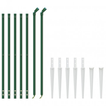 Gard plasă de sârmă cu țăruși de fixare, verde, 0,8x10 m - Img 3