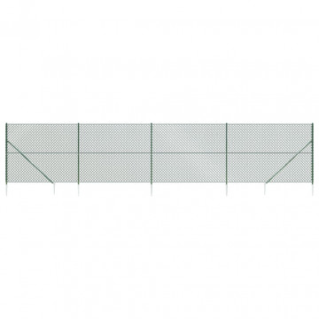 Gard plasă de sârmă cu țăruși de fixare, verde, 1,4x10 m - Img 2