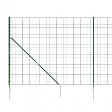 Gard plasă de sârmă cu țăruși de fixare, verde, 1,6x25 m - Img 4