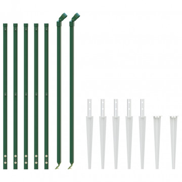 Gard plasă de sârmă cu țăruși de fixare, verde, 1x10 m - Img 3