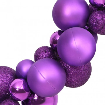Ghirlandă de Crăciun cu globuri, violet, 175 cm, polistiren - Img 6