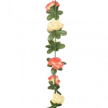 Ghirlande de flori artificiale, 6 buc., rose și șampanie 240 cm - Img 4