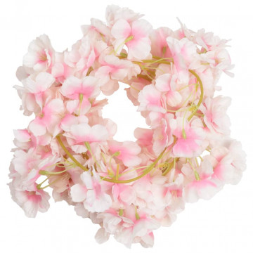 Ghirlande de flori artificiale, 6 buc., roz deschis, 180 cm - Img 1