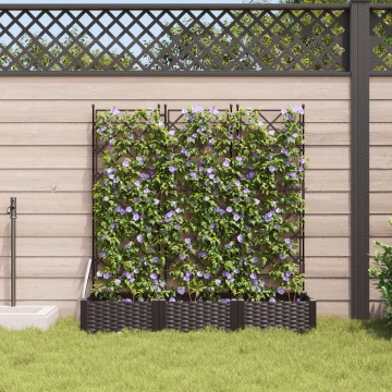 Ghiveci de Grădină cu Grătar 3 piese Maro 120x40x125.5 cm - Img 3