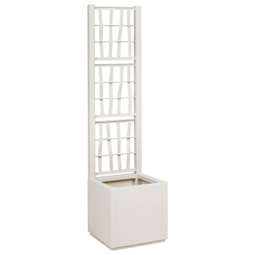 Ghiveci de grădină cu treliss Alb 36x36x140 cm PP - Img 2