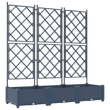 Ghiveci de Grădină cu Trellis 3 pcs Gri 120x40x125.5 cm - Img 2