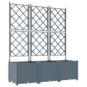 Ghiveci de Grădină cu Trellis 3 pcs Gri Deschis 120x40x143 cm - Img 2