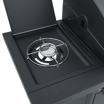 Grătar pe gaz cu 7 arzătoare, negru, oțel vopsit electrostatic - Img 6