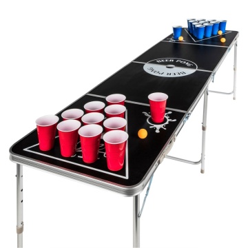 HI Masă pliabilă pentru Beer Pong, înălțime reglabilă, negru - Img 6