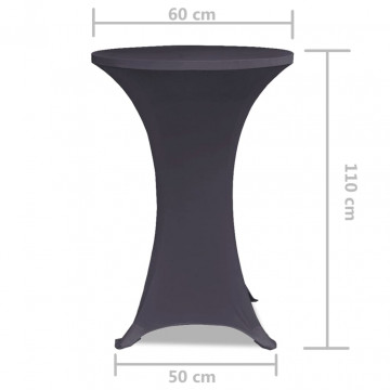 Husă elastică pentru masă, 2 buc., antracit, 60 cm - Img 5