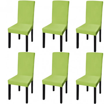 Huse de scaun elastice drepte, 6 buc., verde - Img 1