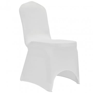 Huse elastice pentru scaun, 12 buc., alb - Img 4