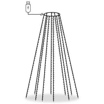 Instalație brad de Crăciun cu 400 LED-uri multicolor 400 cm - Img 2