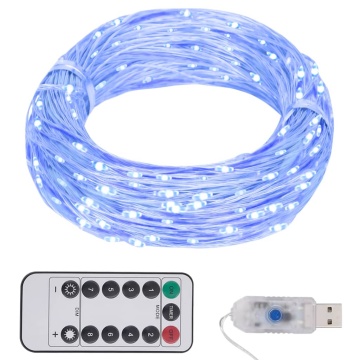 Instalație cu 300 LED-uri, albastru, 30 m - Img 1