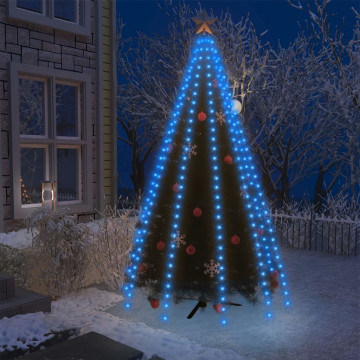 Instalație pom Crăciun tip plasă cu 250 LED-uri albastru 250 cm - Img 1