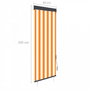 Jaluzea tip rulou de exterior, alb și portocaliu, 60 x 250 cm - Img 7