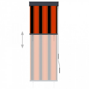 Jaluzea tip rulou de exterior, portocaliu și maro, 60 x 250 cm - Img 3