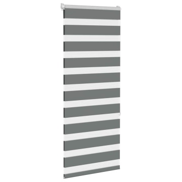 Jaluzea tip zebra gri închis lățime țesătură 55,9 cm poliester - Img 3