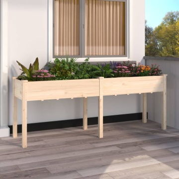 Jardinieră cu căptușeală, 203x53x76 cm, lemn masiv de brad - Img 1
