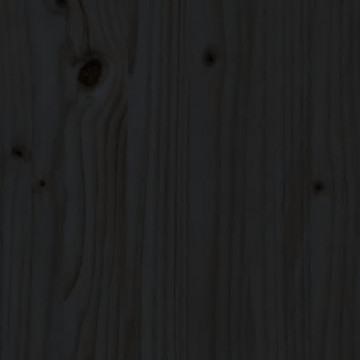 Jardinieră cu raft, negru, 54x34,5x81 cm, lemn masiv de pin - Img 6