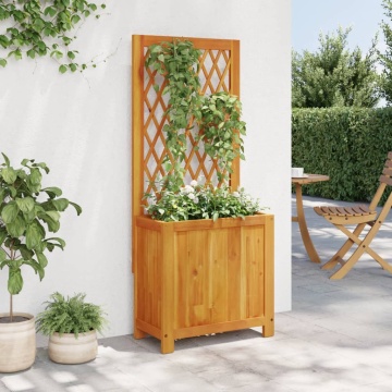 Jardinieră cu spalier, 55x29,5x132 cm, lemn masiv acacia - Img 3