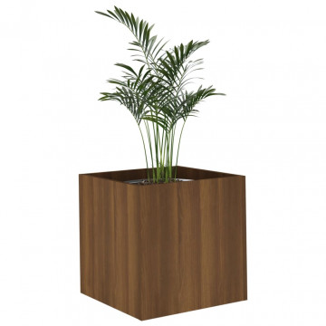 Jardinieră cutie, stejar maro, 40x40x40 cm, lemn compozit - Img 4