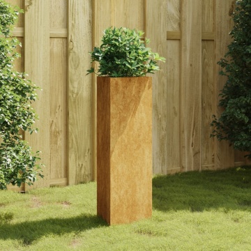 Jardinieră de grădină, 30x26x75 cm, oțel corten - Img 1