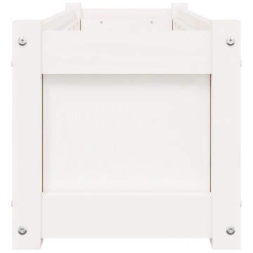 Jardinieră de grădină, alb, 90x31x31 cm, lemn masiv de pin - Img 5
