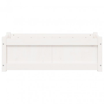 Jardinieră de grădină, alb, 90x31x31 cm, lemn masiv de pin - Img 8