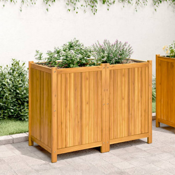 Jardinieră de grădină cu căptușeală, 100x50x75 cm, lemn acacia - Img 3