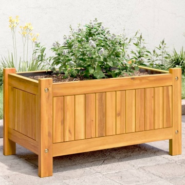 Jardinieră de grădină cu căptușeală, 54x31x30 cm, lemn acacia - Img 1