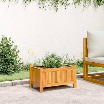 Jardinieră de grădină cu căptușeală, 54x31x30 cm, lemn acacia - Img 3