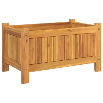 Jardinieră de grădină cu căptușeală, 54x31x30 cm, lemn acacia - Img 8